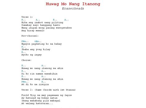 huwag mo nang itanong chords|Huwag Mo Nang Itanong Chords .